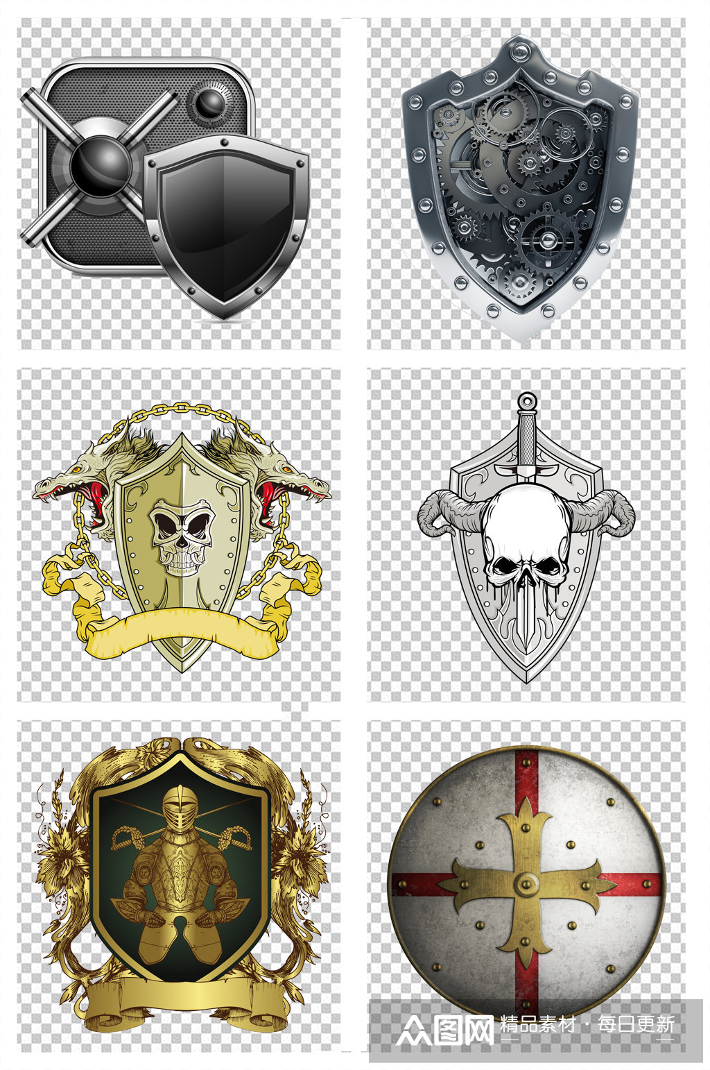 高端盾牌蛇形图腾徽章