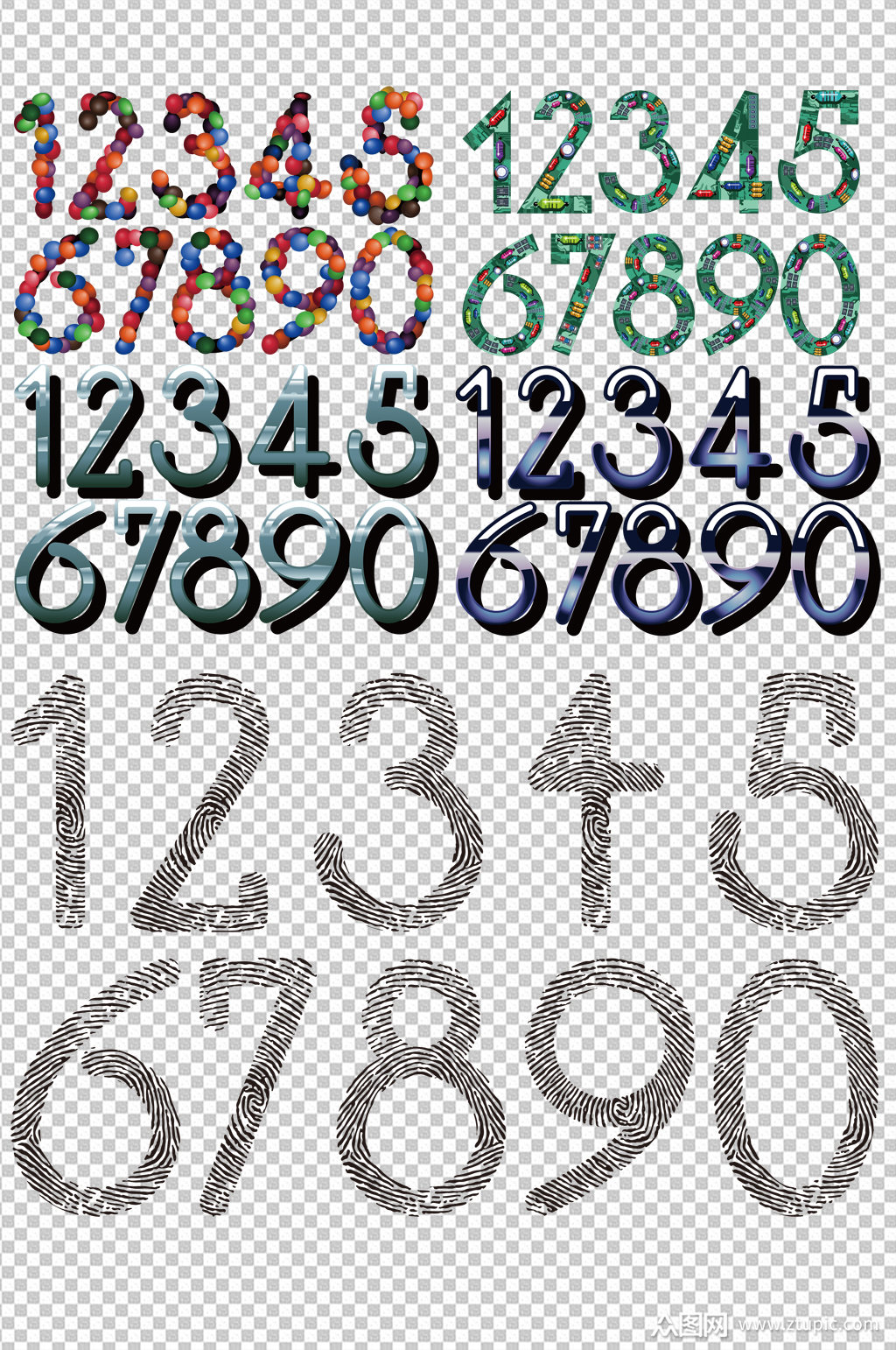多款阿拉伯数字设计