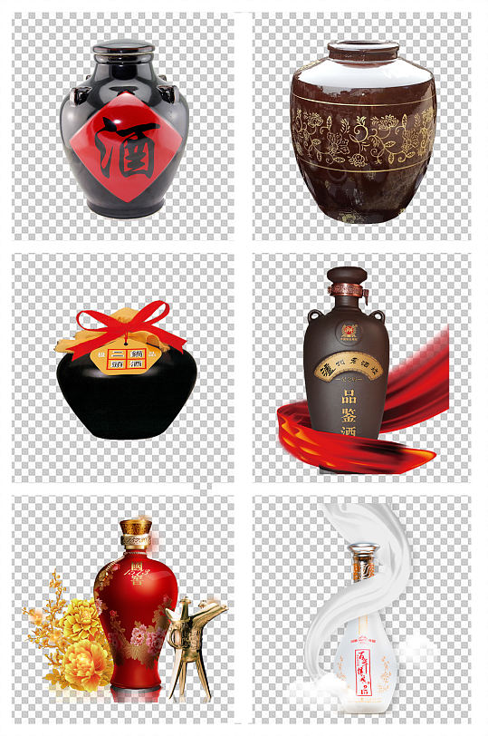 白酒酒坛酒文化素材 古风酒元素