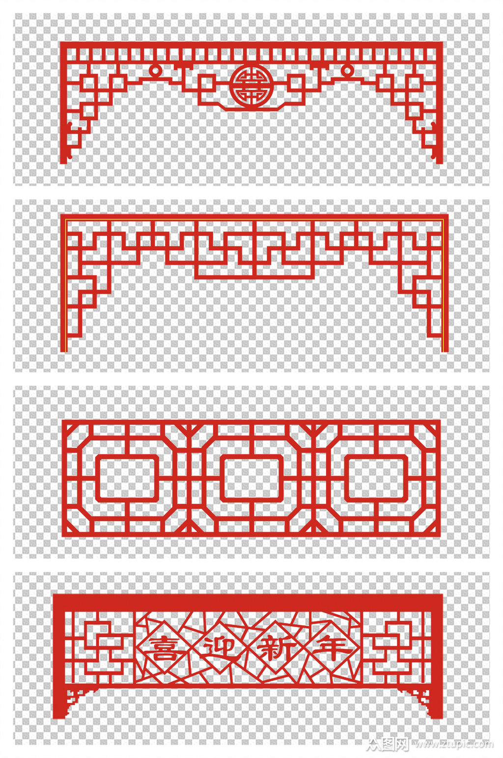 雕刻窗花花纹边框