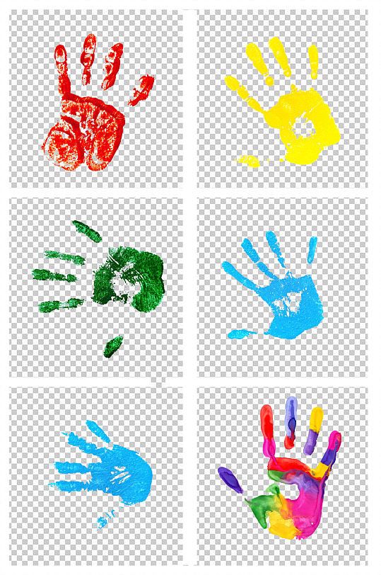 彩色手印手掌印记