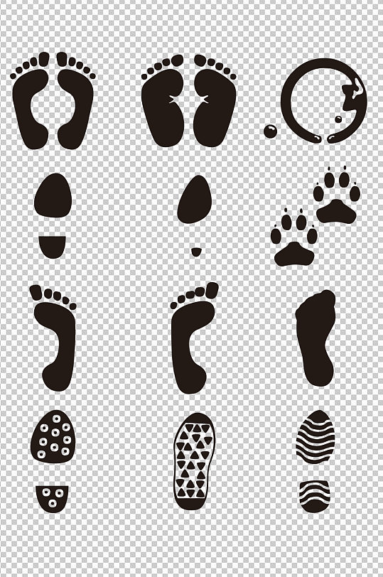 脚印脚丫子鞋印素材
