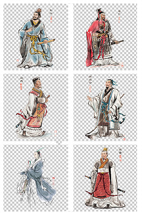 古人人物流标刘备国画素材下载-众图网
