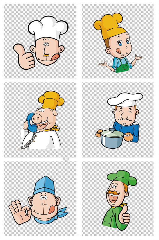 卡通餐厅大厨厨师