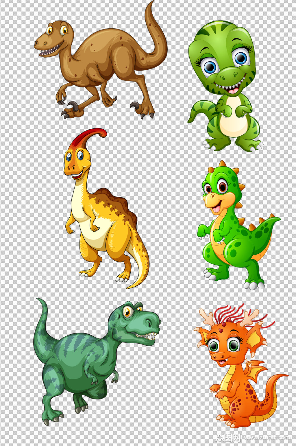 卡通恐龙素材图片
