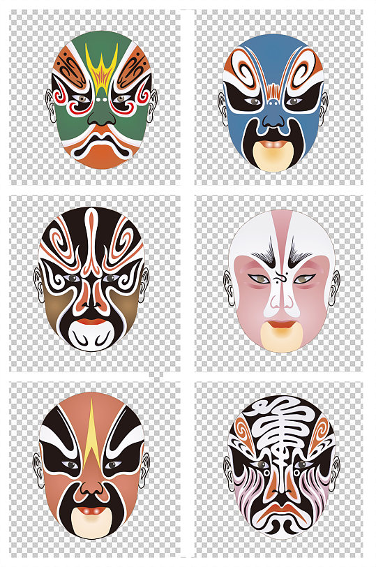 戏剧人物脸谱素材元素中国风戏曲商务大气名片立即下载手绘京剧脸谱