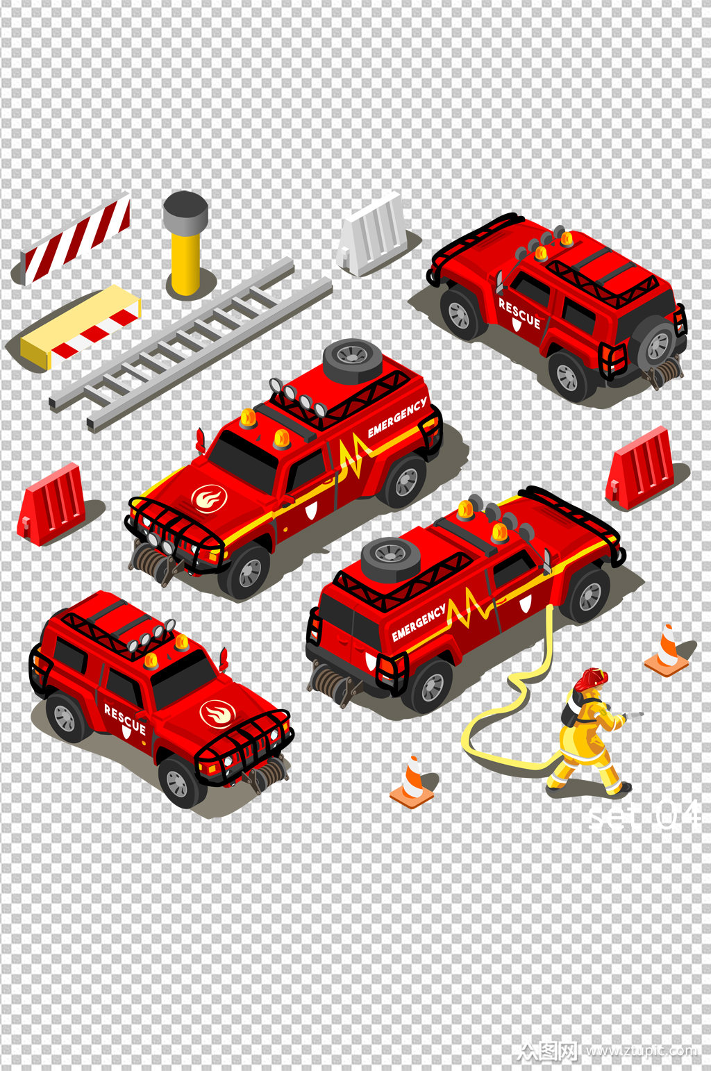 消防员消防车救火119