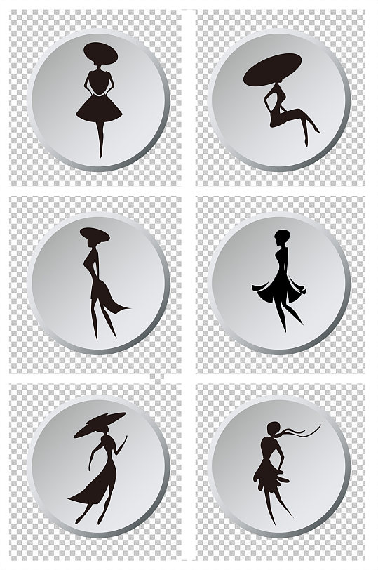 漂亮时尚摩登女人剪影