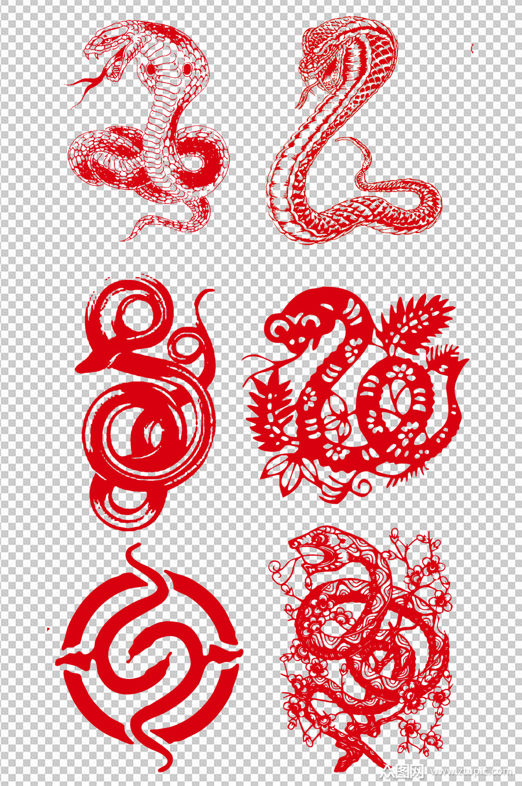 剪纸文化蛇素材图片