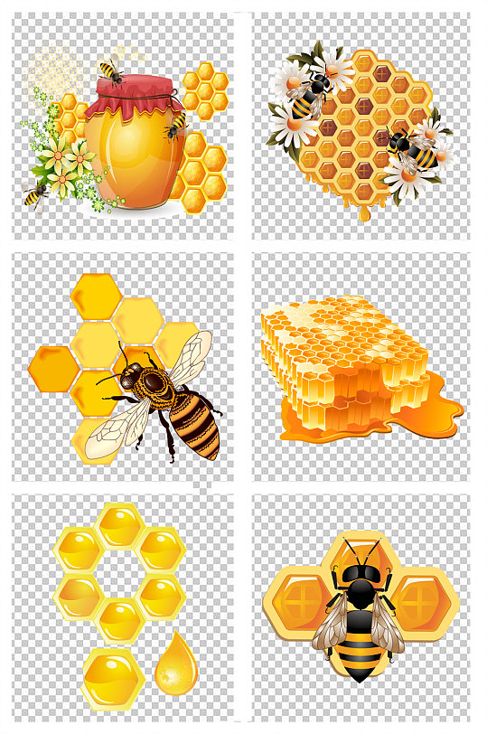蜜蜂蜂蜜蜂巢素材-众图网