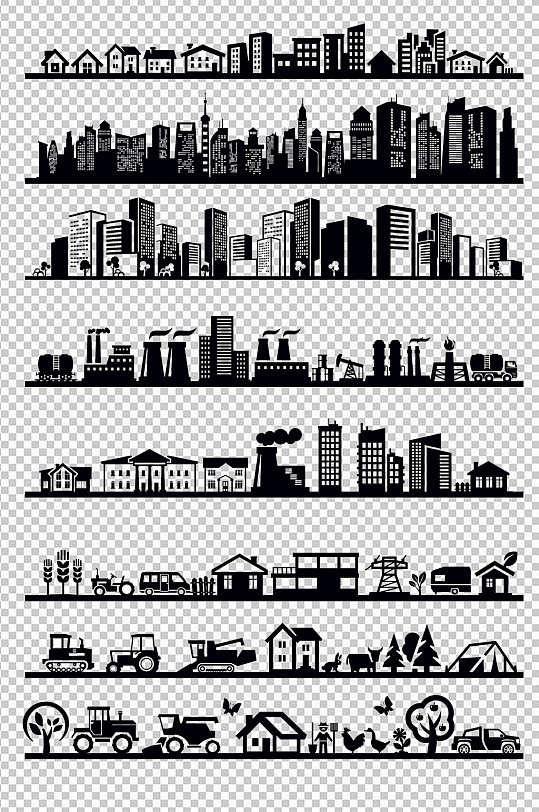都市建筑城市线条画