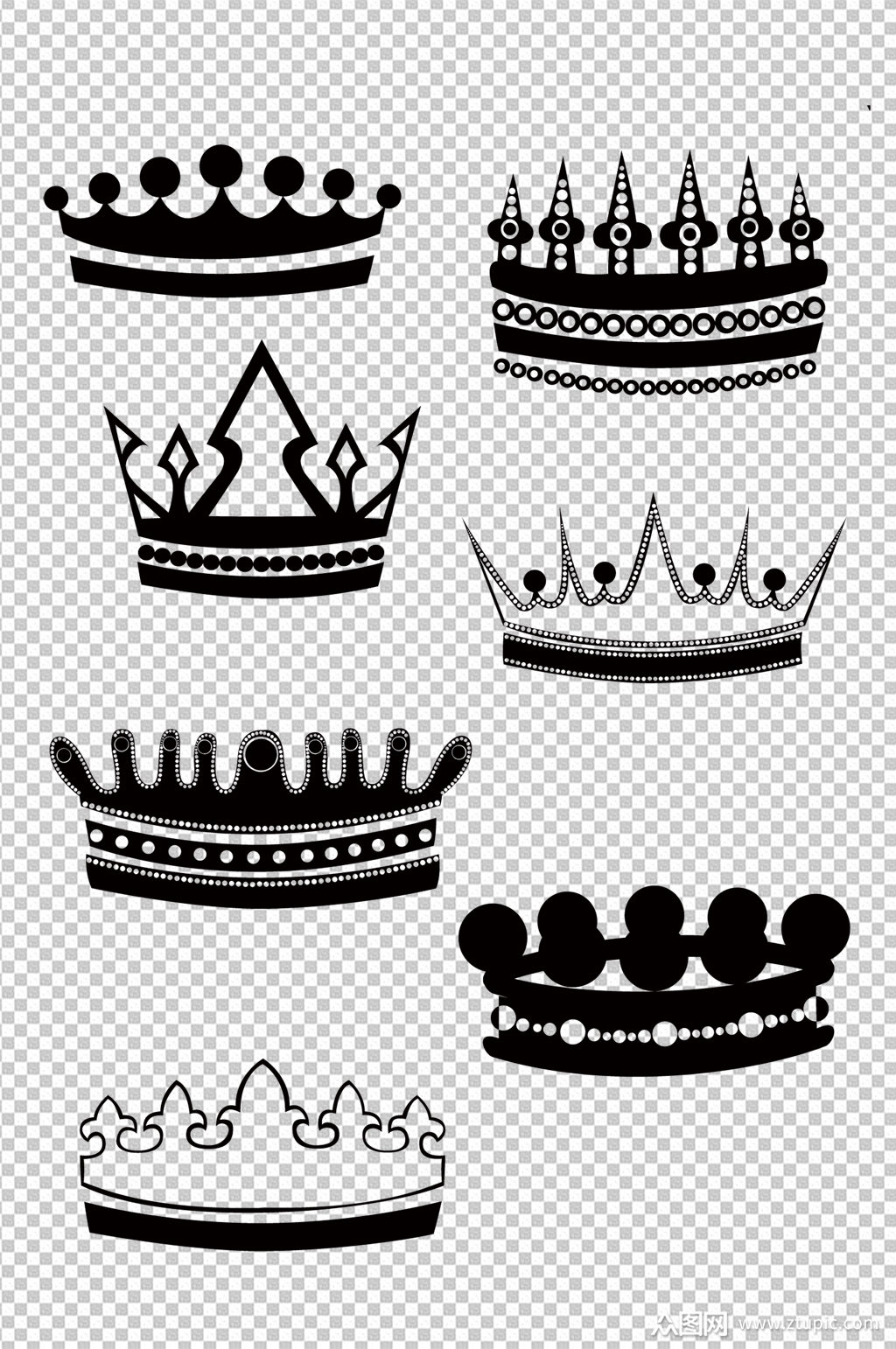 剪影皇冠素材图片