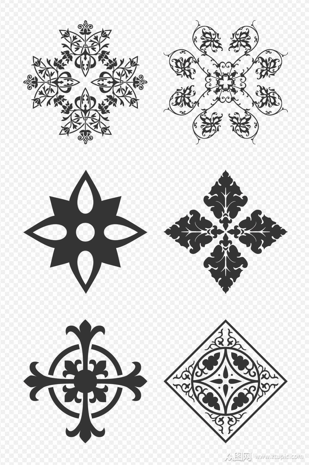 中式古典花纹纹理雕花