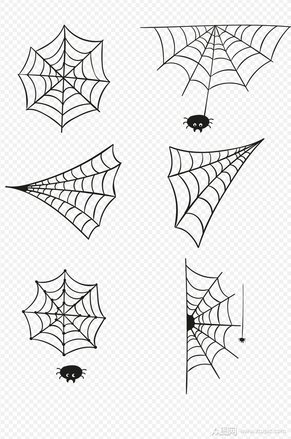 线条画蜘蛛网素材