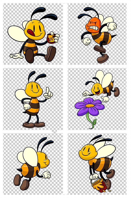 卡通蜜蜂昆虫动物素材