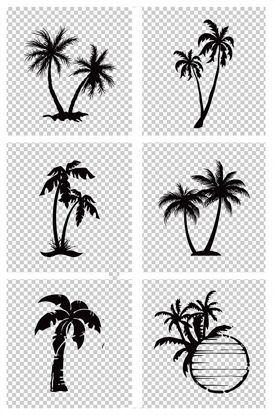 椰树椰子树剪影素材