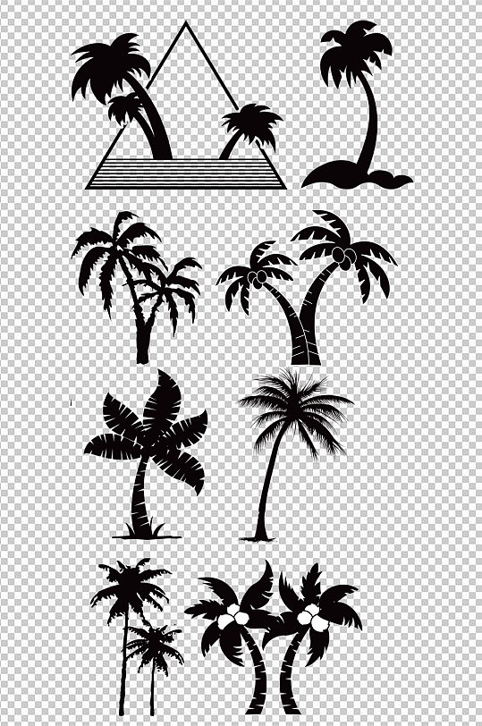 卡通椰子树海报设计素材免抠图库立即下载海边黄昏中的椰子树风景矢量