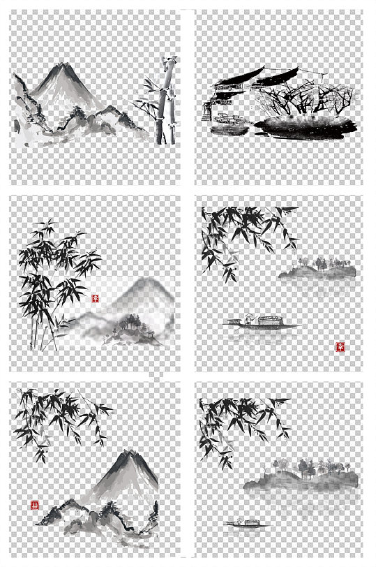 水墨画山水风景画