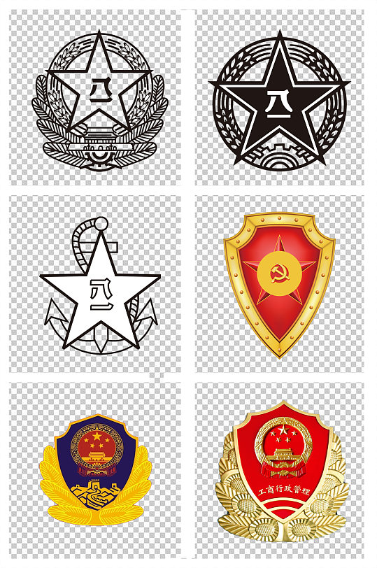 徽章标志八一徽章素材-众图网