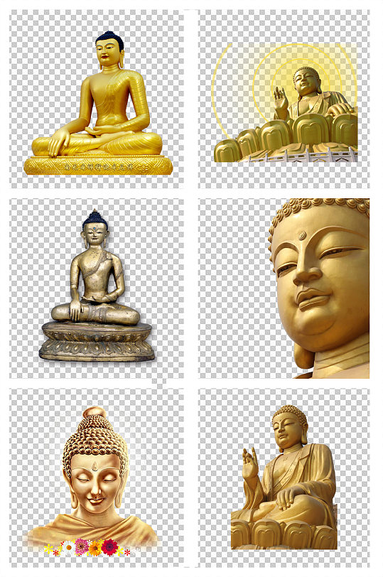 金色因素佛像佛教素材