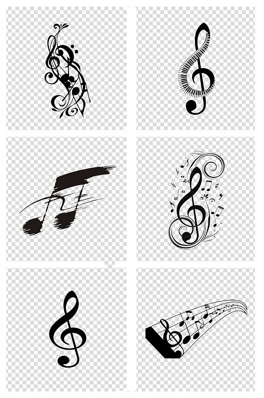 音符剪影音乐素材
