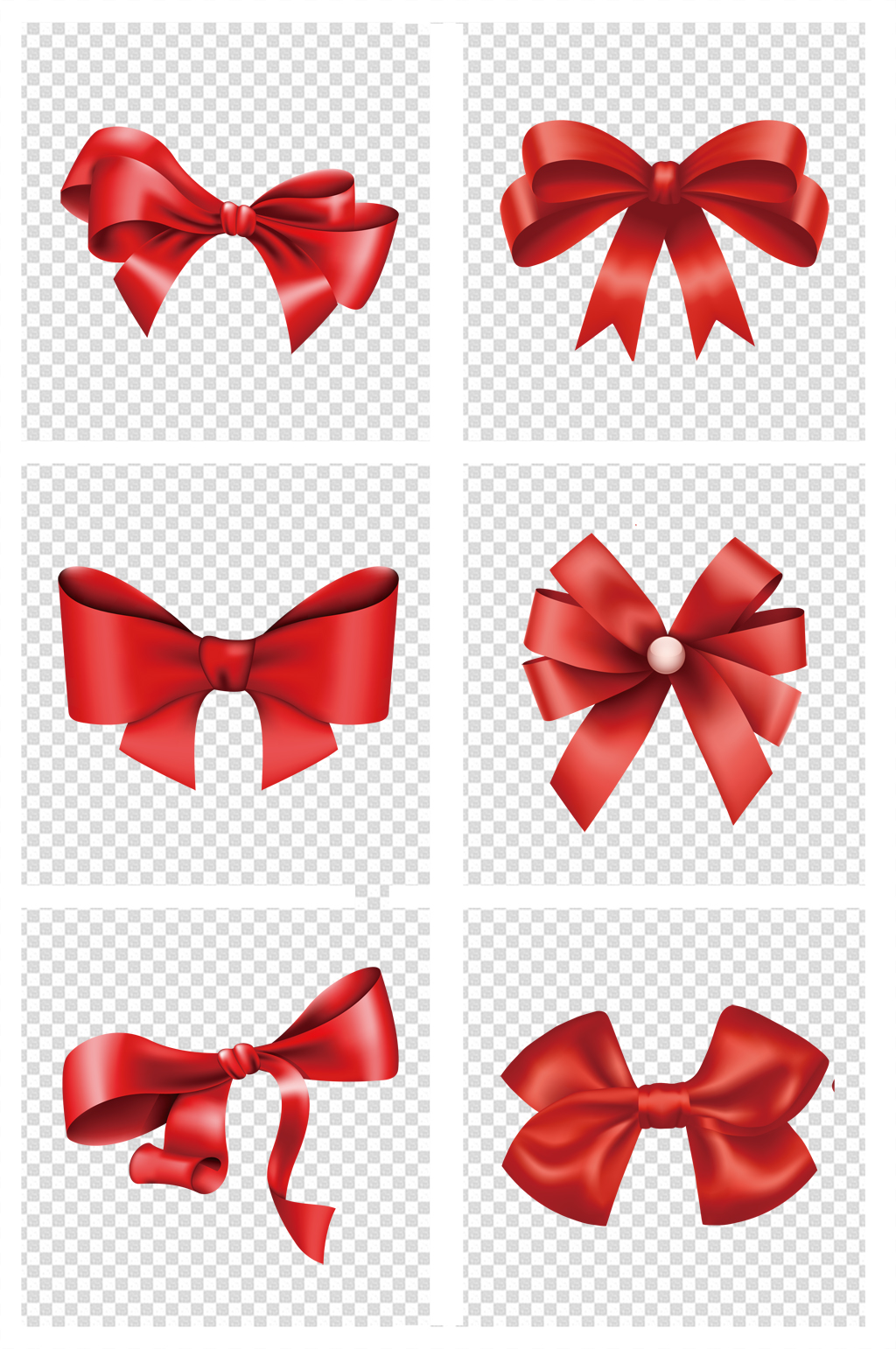 绸缎红色蝴蝶结素材素材