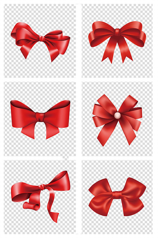 绸缎红色蝴蝶结素材