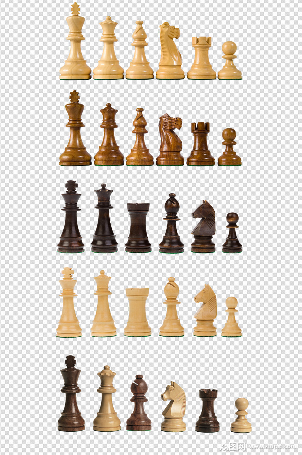 排列整齐的国际象棋素材