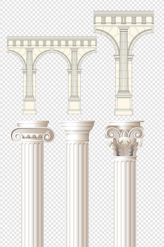 欧式罗马柱石膏素材