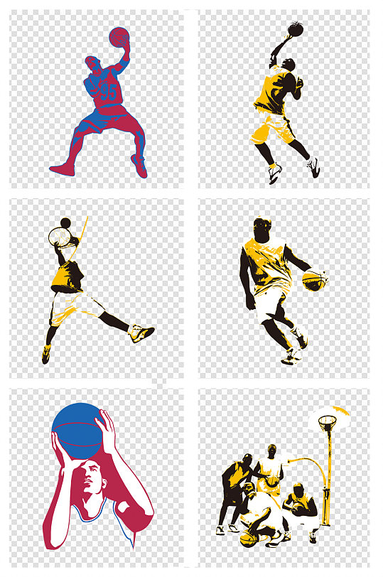 手绘卡通人物篮球运动员