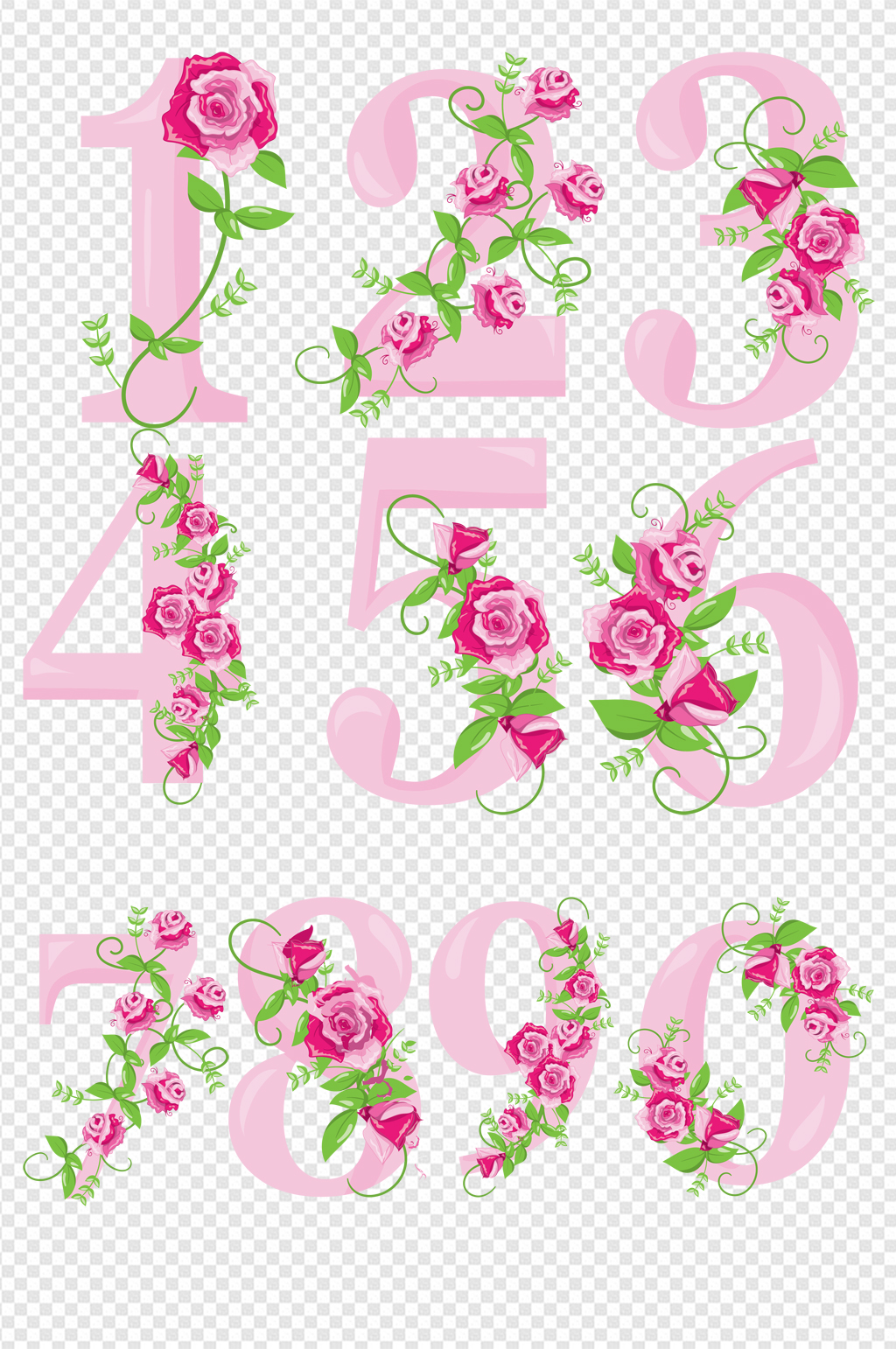 鲜花艺术数字字体设计