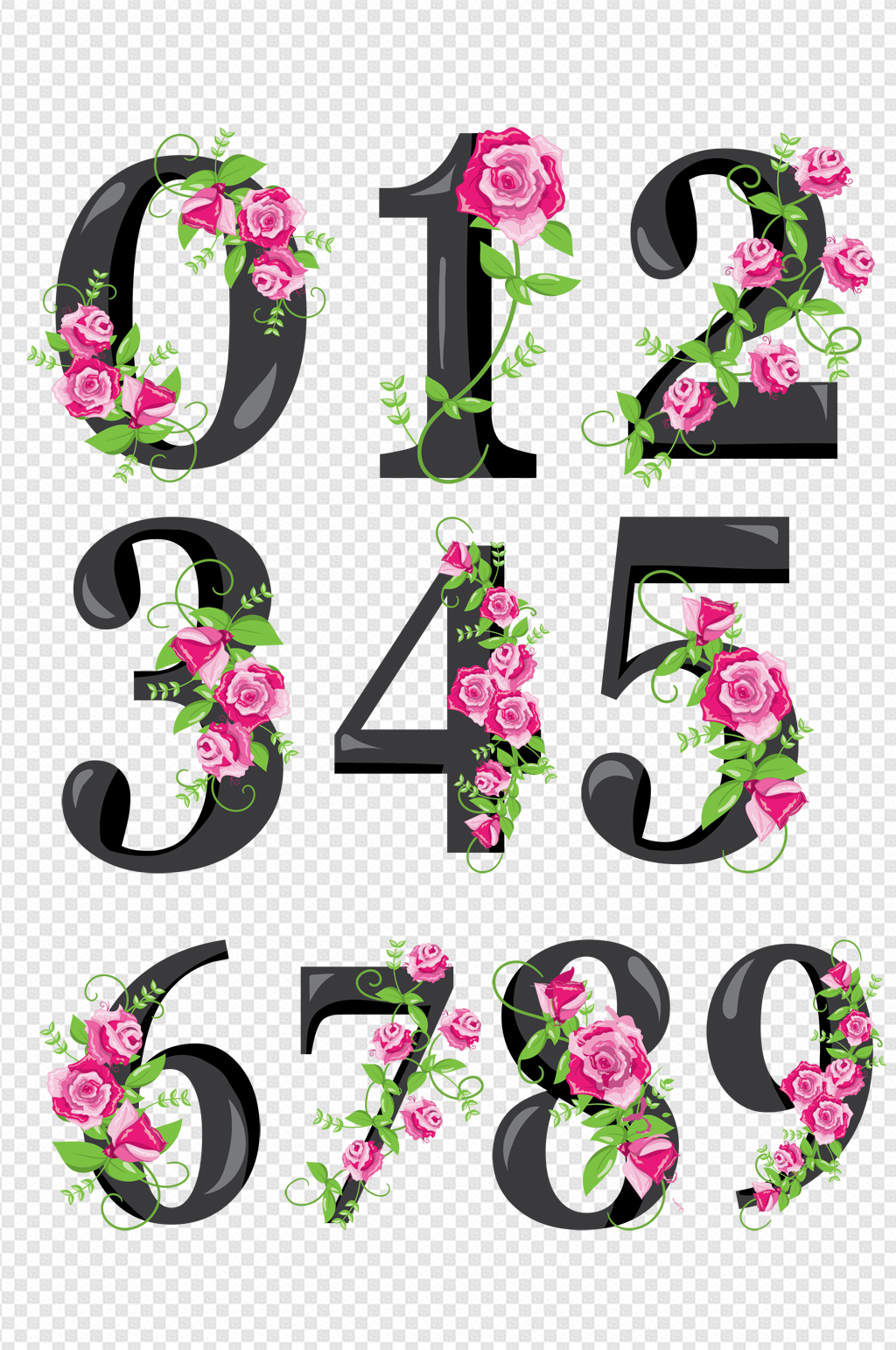 数字字体样式花体图片