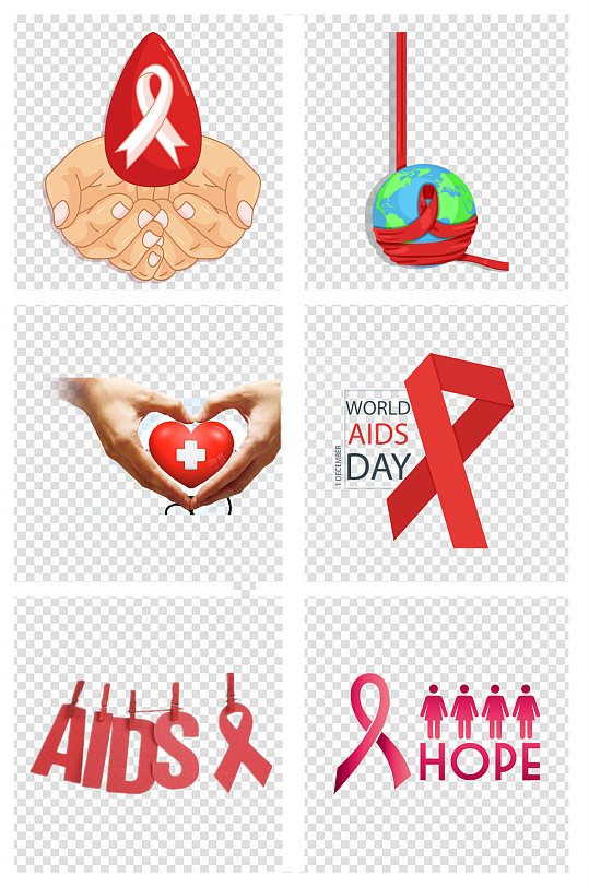 艾滋病标志标识素材
