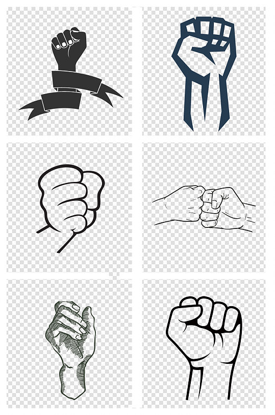 剪影拳头有力素材