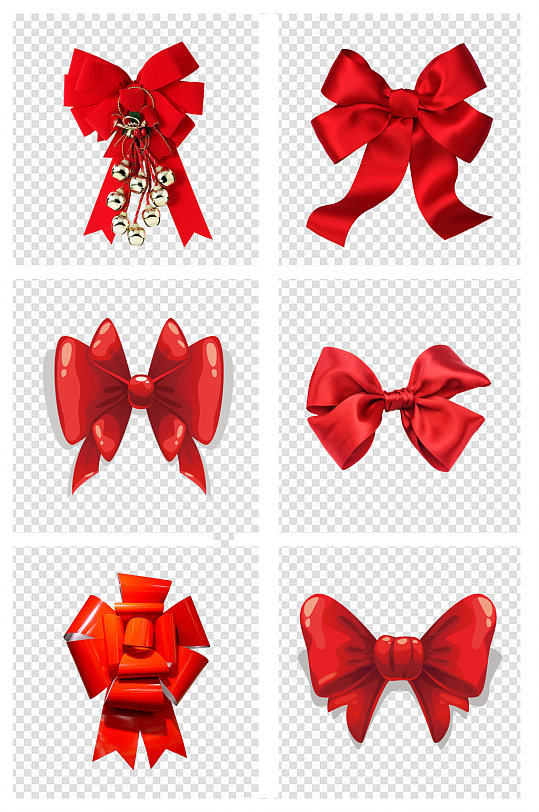 红色蝴蝶结素材图片 元素-众图网