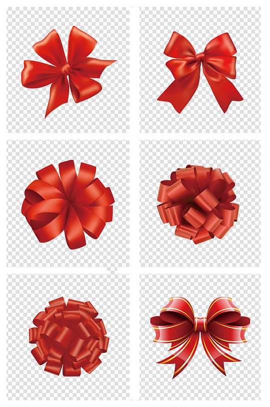 红色绸带蝴蝶结素材-众图网