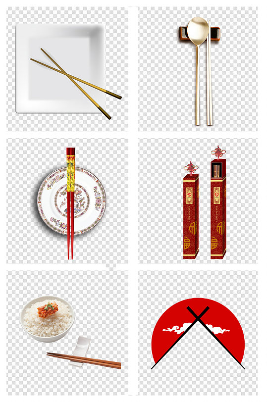 中式筷子餐具素材