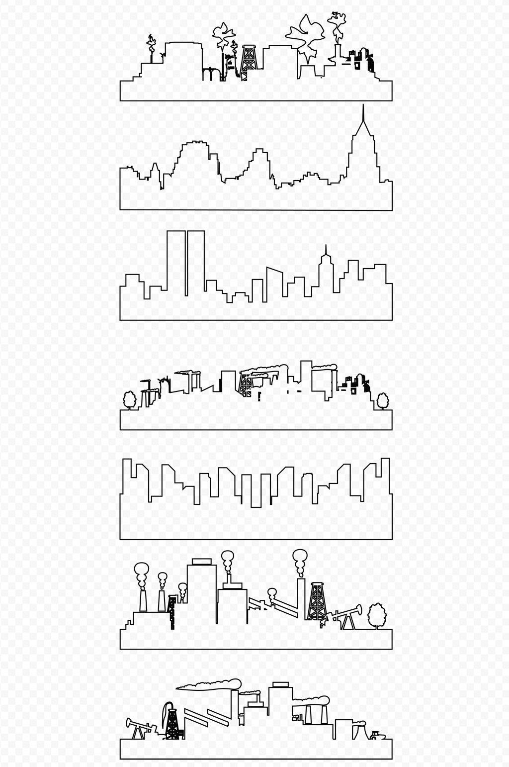 城市线条画素材图片素材