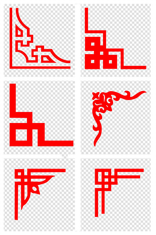 花边角花中式古典花纹