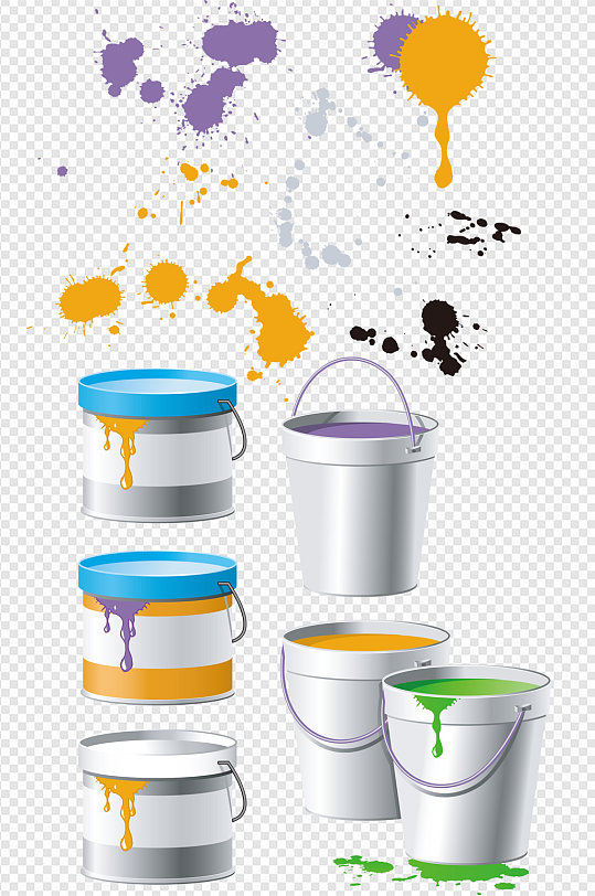 油漆桶颜料色彩素材