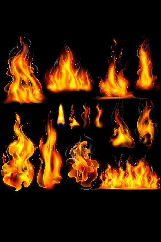 红红火火火苗火焰元素