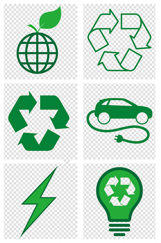 新能源绿色节能环保图标 再循环箭头 环保图标素材