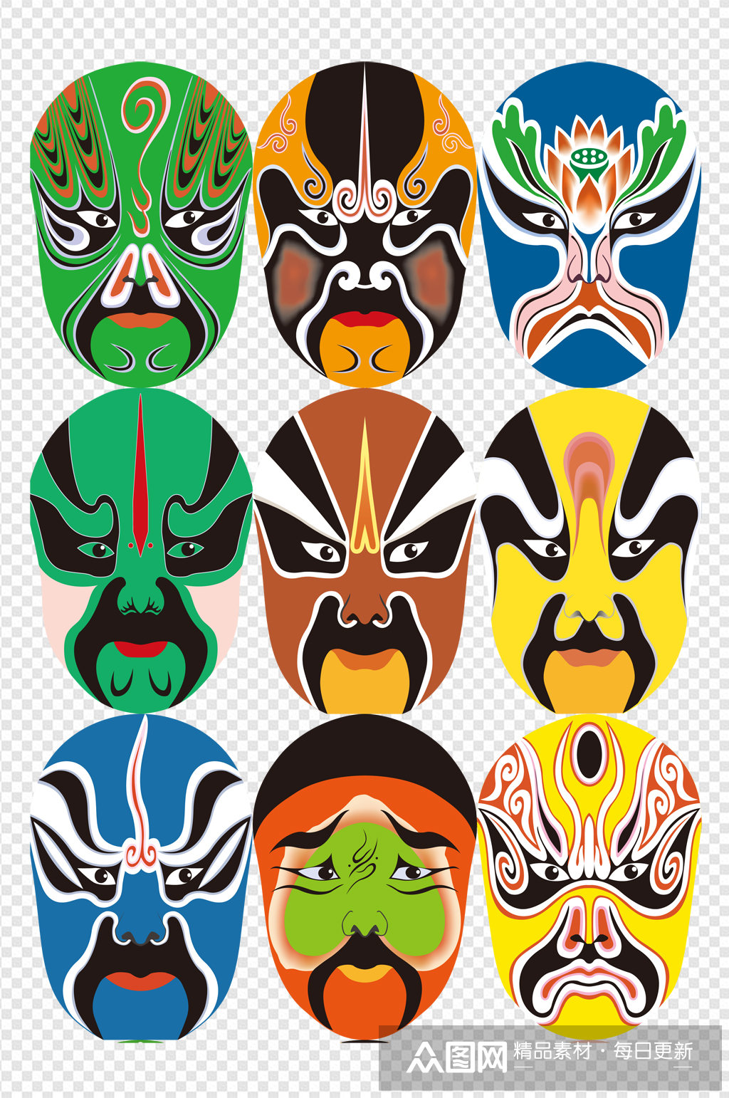 戏剧京剧脸谱素材