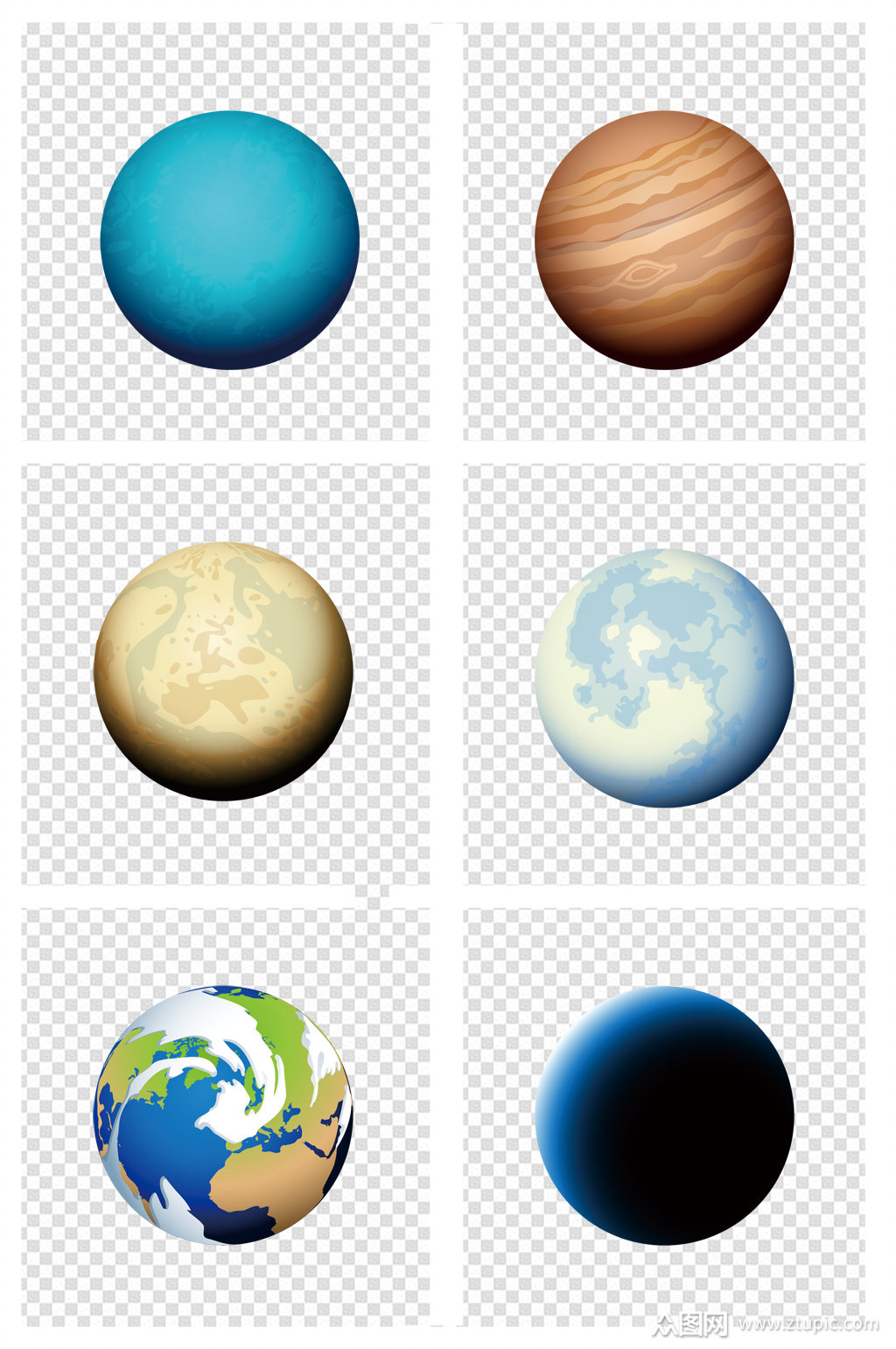星球手绘宇宙太空素材