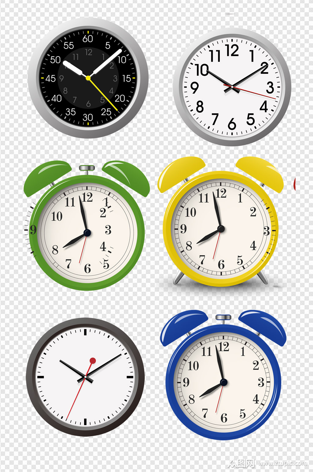 手绘卡通时间钟表钟表模板下载-编号402549-众图网