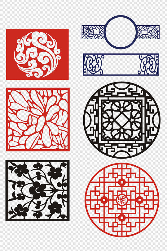 中式古典花纹雕花图案