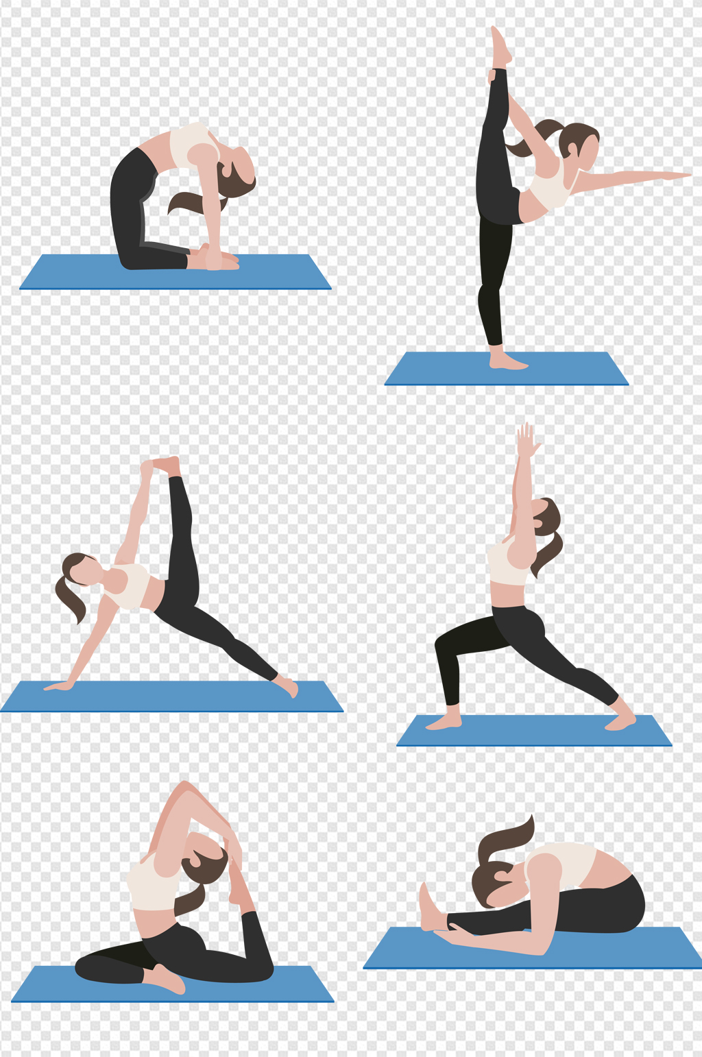 手绘瑜伽姿势图片