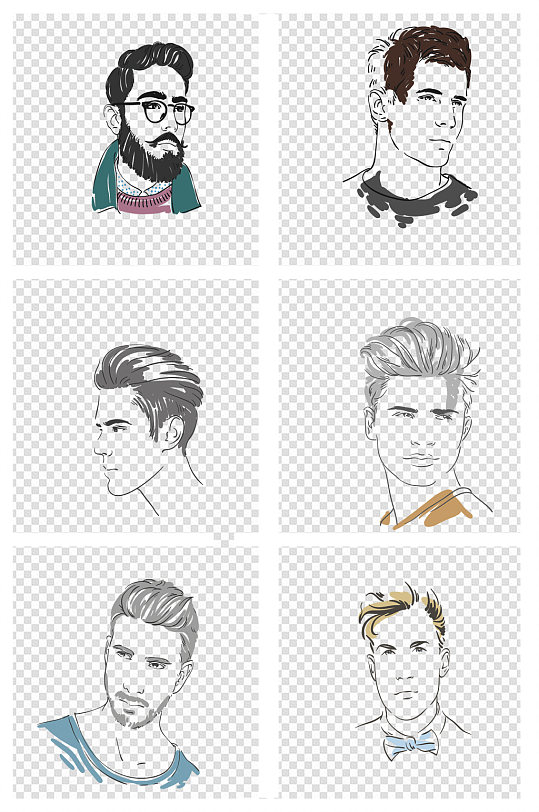 美发理发男士发型设计-众图网