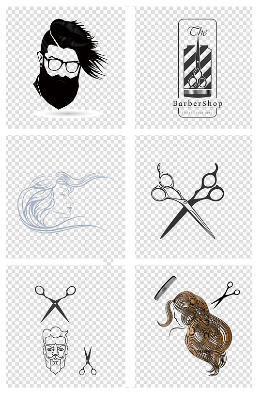 理发美发剪发素材