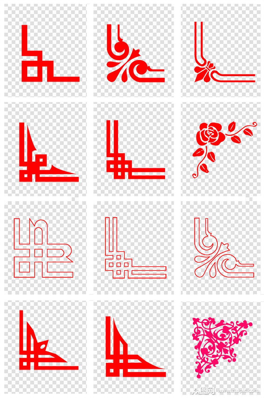 花纹花边角花素材